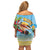 Belize Navidad Christmas Family Matching Off Shoulder Short Dress and Hawaiian Shirt Funny Santa Toucan - Wonder Print Shop