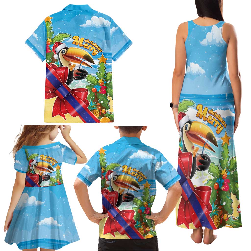 Belize Navidad Christmas Family Matching Tank Maxi Dress and Hawaiian Shirt Funny Santa Toucan - Wonder Print Shop