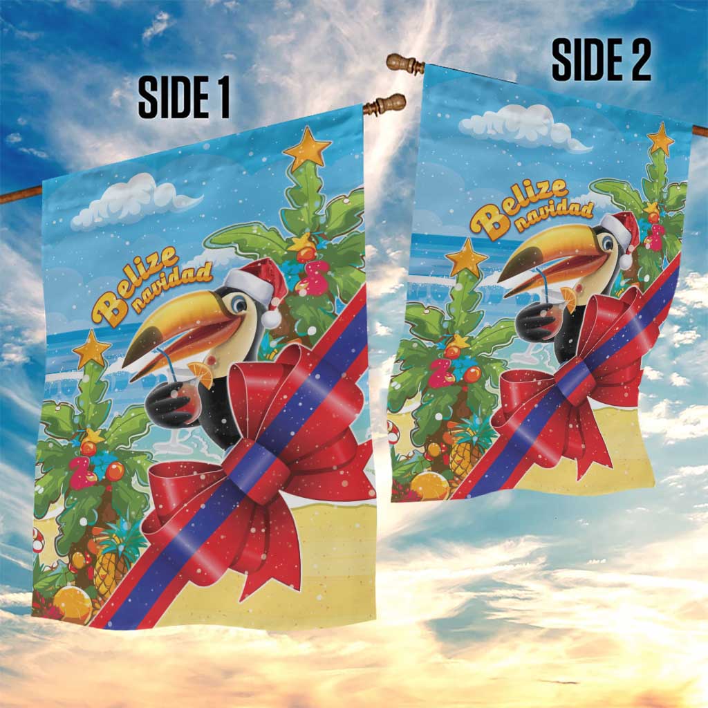 Belize Navidad Christmas Garden Flag Funny Santa Toucan - Wonder Print Shop