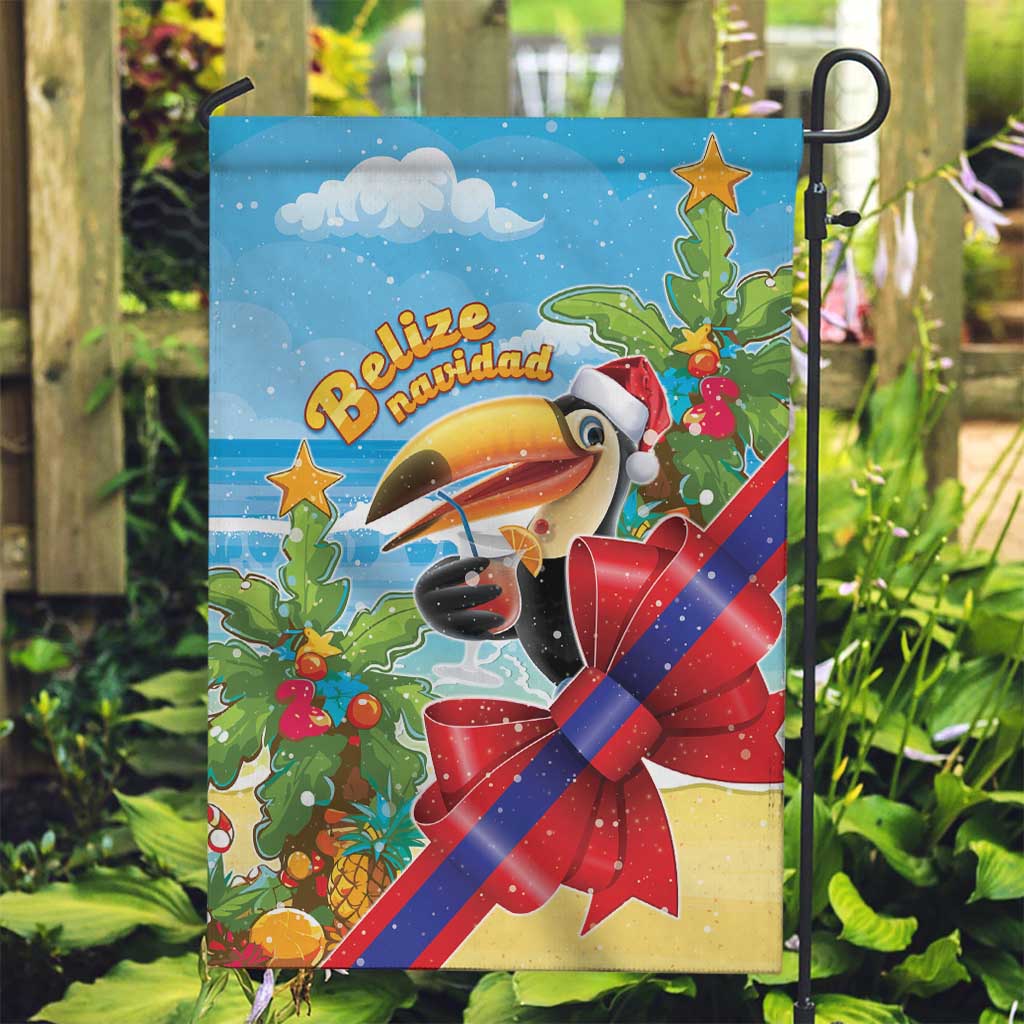 Belize Navidad Christmas Garden Flag Funny Santa Toucan - Wonder Print Shop