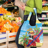 Belize Navidad Christmas Grocery Bag Funny Santa Toucan - Wonder Print Shop