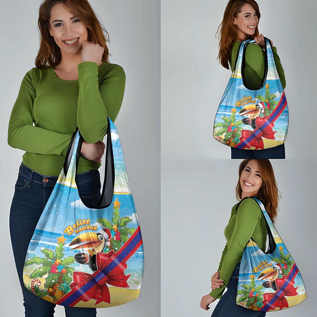 Belize Navidad Christmas Grocery Bag Funny Santa Toucan - Wonder Print Shop