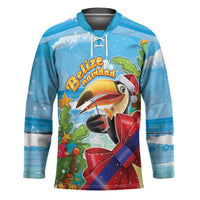 Belize Navidad Christmas Hockey Jersey Funny Santa Toucan - Wonder Print Shop