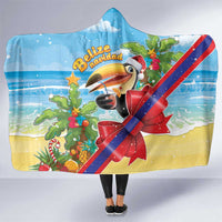 Belize Navidad Christmas Hooded Blanket Funny Santa Toucan - Wonder Print Shop