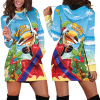 Belize Navidad Christmas Hoodie Dress Funny Santa Toucan - Wonder Print Shop