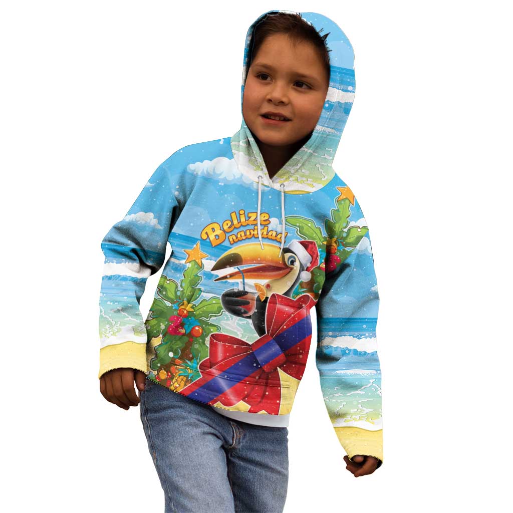 Belize Navidad Christmas Kid Hoodie Funny Santa Toucan - Wonder Print Shop