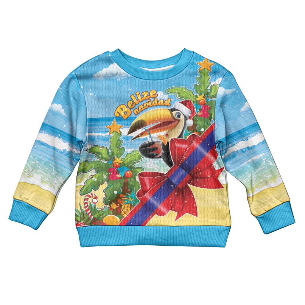 Belize Navidad Christmas Kid Ugly Christmas Sweater Funny Santa Toucan - Wonder Print Shop
