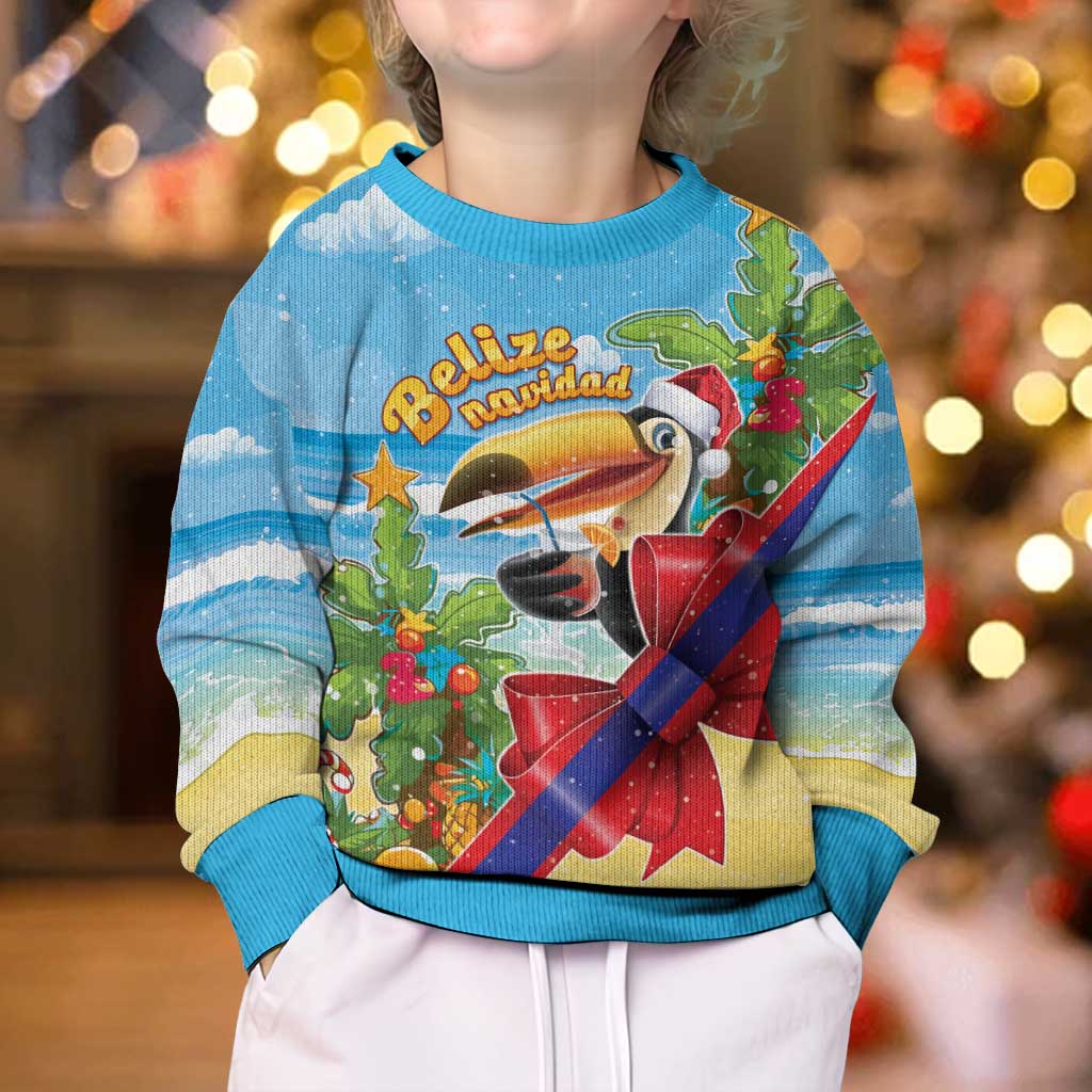 Belize Navidad Christmas Kid Ugly Christmas Sweater Funny Santa Toucan - Wonder Print Shop