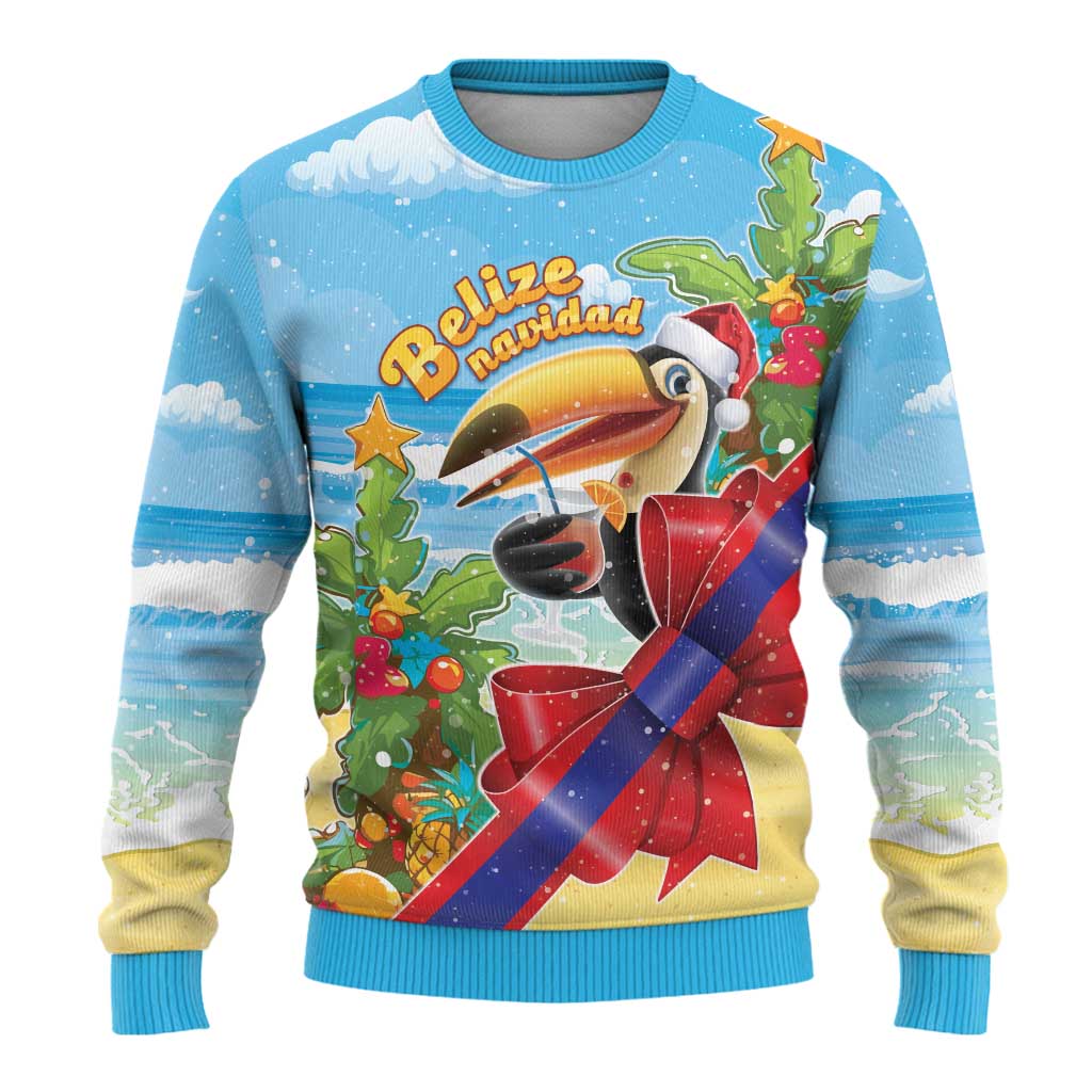 Belize Navidad Christmas Ugly Christmas Sweater Funny Santa Toucan - Wonder Print Shop