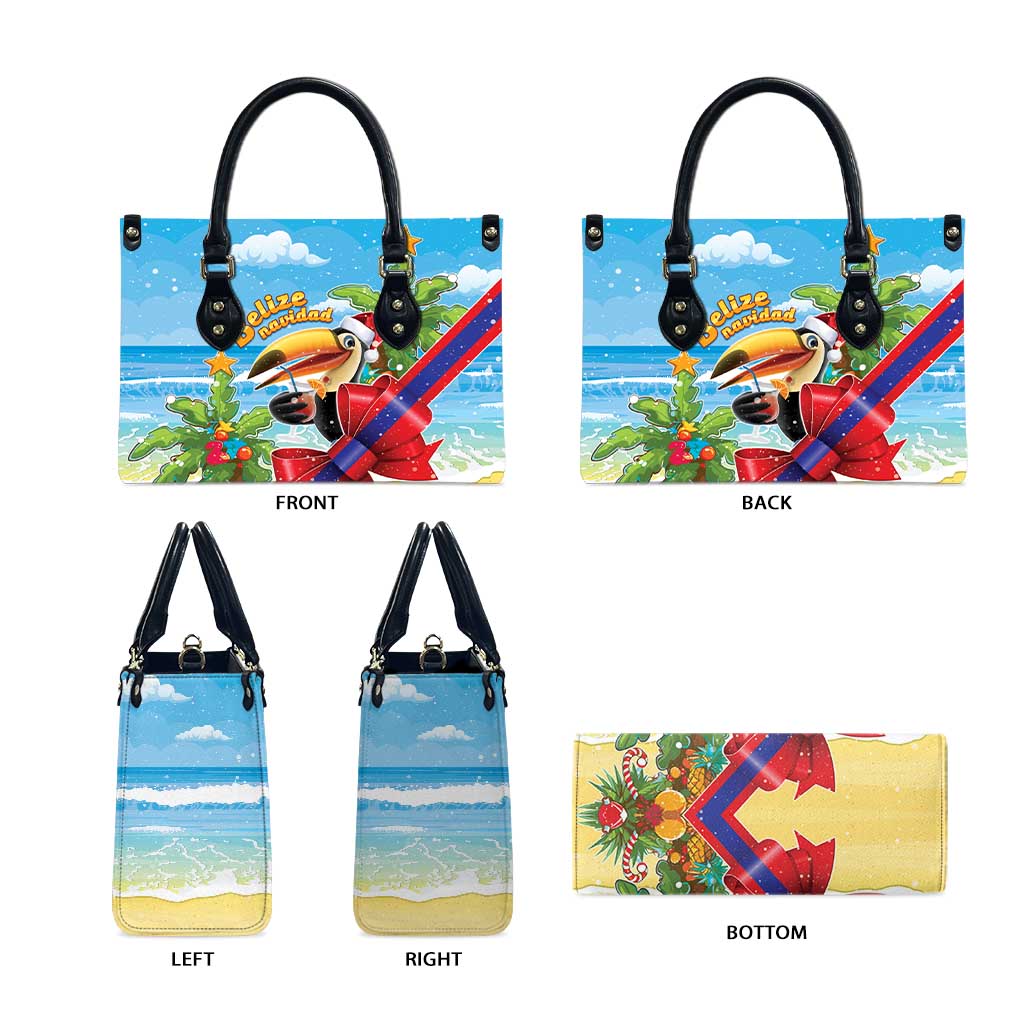 Belize Navidad Christmas Leather Bag Funny Santa Toucan - Wonder Print Shop