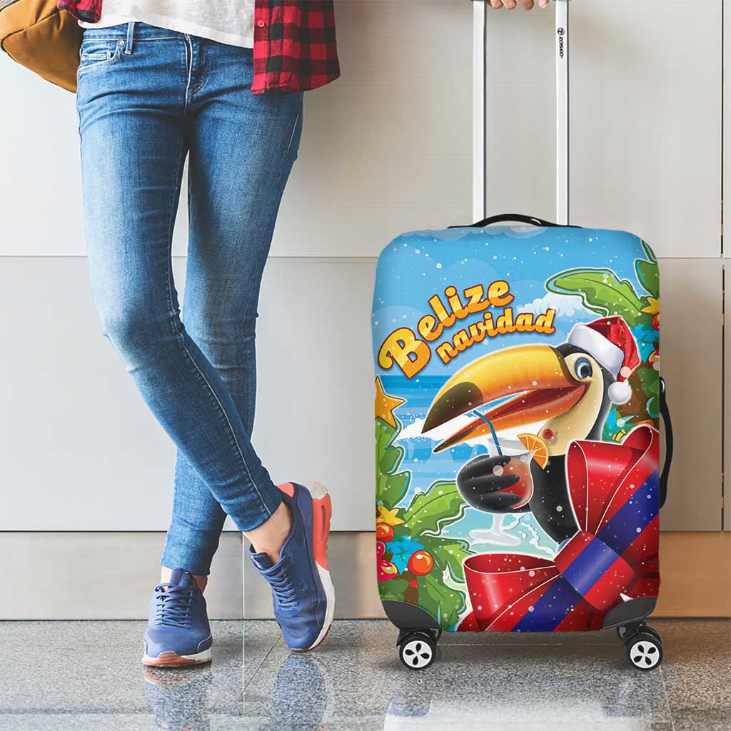 Belize Navidad Christmas Luggage Cover Funny Santa Toucan - Wonder Print Shop