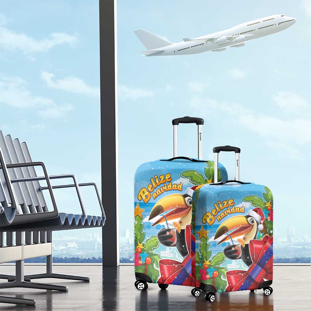Belize Navidad Christmas Luggage Cover Funny Santa Toucan - Wonder Print Shop
