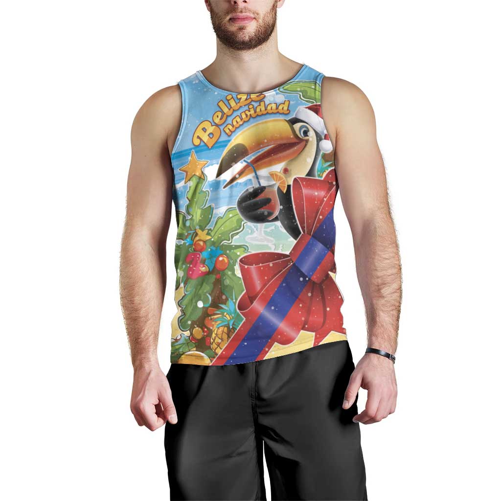 Belize Navidad Christmas Men Tank Top Funny Santa Toucan - Wonder Print Shop