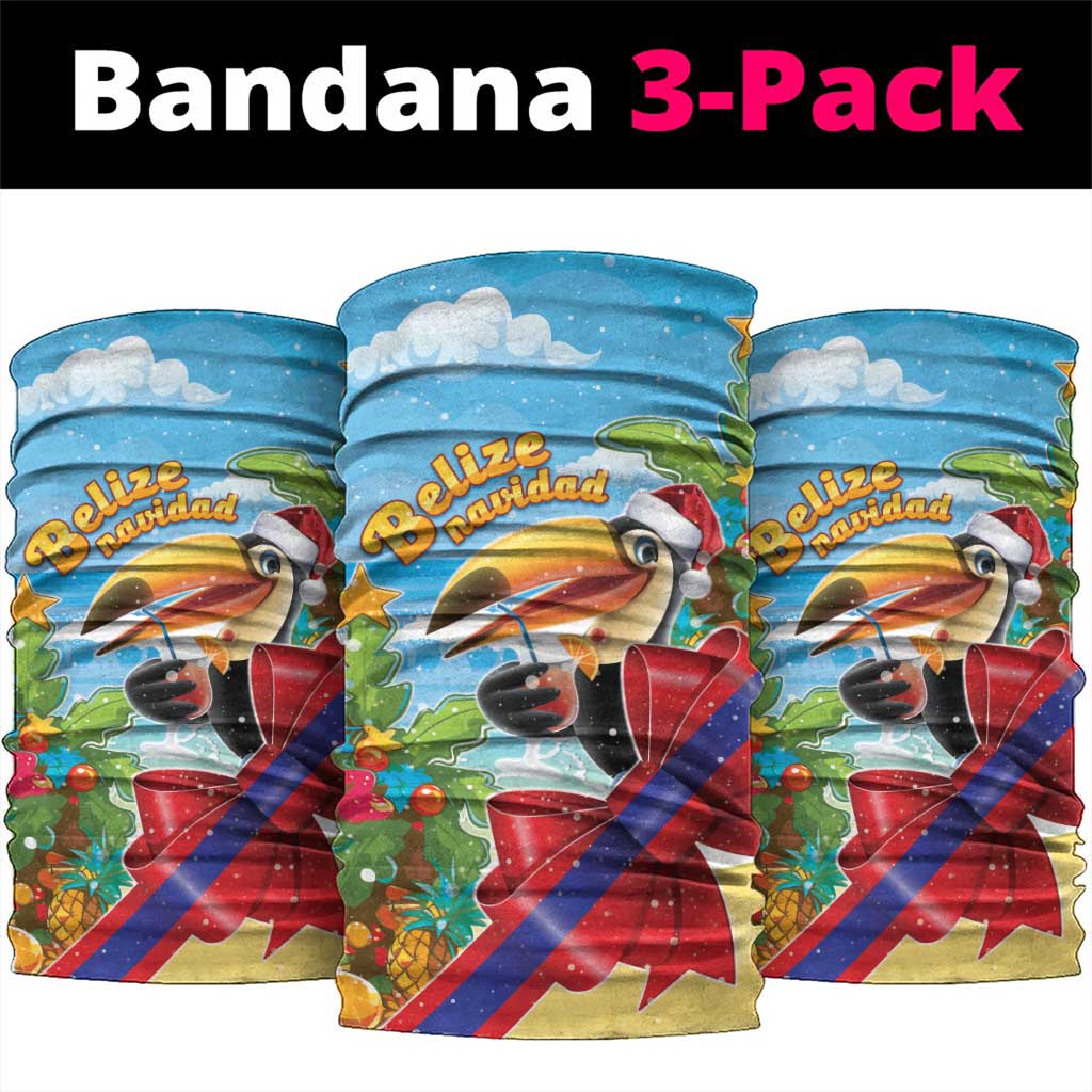 Belize Navidad Christmas Neck Gaiter Funny Santa Toucan - Wonder Print Shop