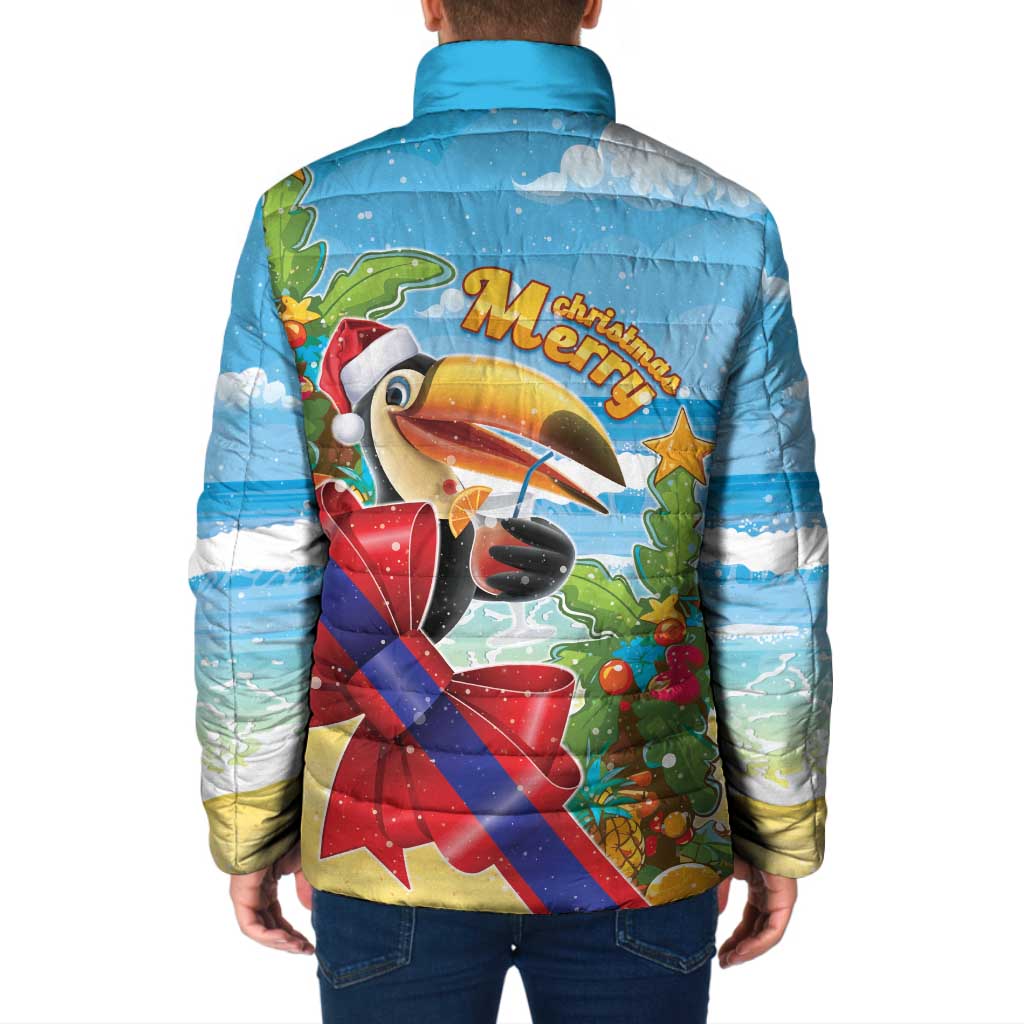 Belize Navidad Christmas Padded Jacket Funny Santa Toucan - Wonder Print Shop