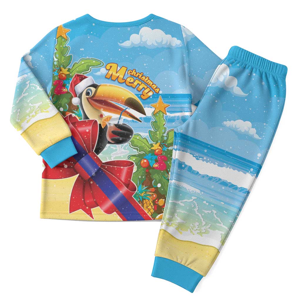 Belize Navidad Christmas Pajama Set Funny Santa Toucan - Wonder Print Shop