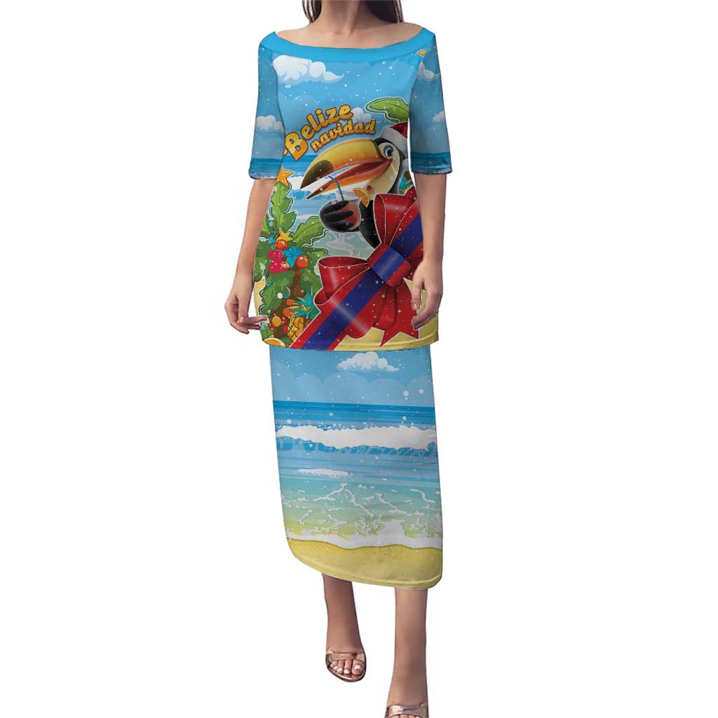 Belize Navidad Christmas Puletasi Funny Santa Toucan - Wonder Print Shop
