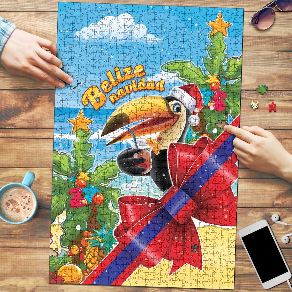 Belize Navidad Christmas Puzzle Funny Santa Toucan - Wonder Print Shop