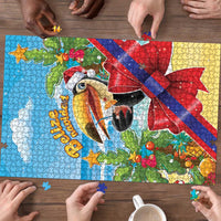 Belize Navidad Christmas Puzzle Funny Santa Toucan - Wonder Print Shop