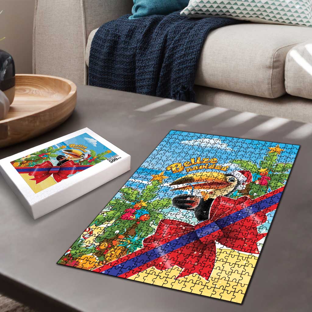 Belize Navidad Christmas Puzzle Funny Santa Toucan - Wonder Print Shop