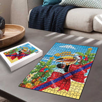 Belize Navidad Christmas Puzzle Funny Santa Toucan - Wonder Print Shop