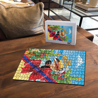 Belize Navidad Christmas Puzzle Funny Santa Toucan - Wonder Print Shop