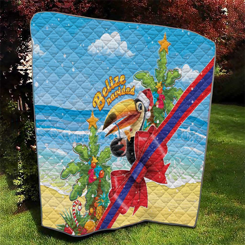 Belize Navidad Christmas Quilt Funny Santa Toucan - Wonder Print Shop