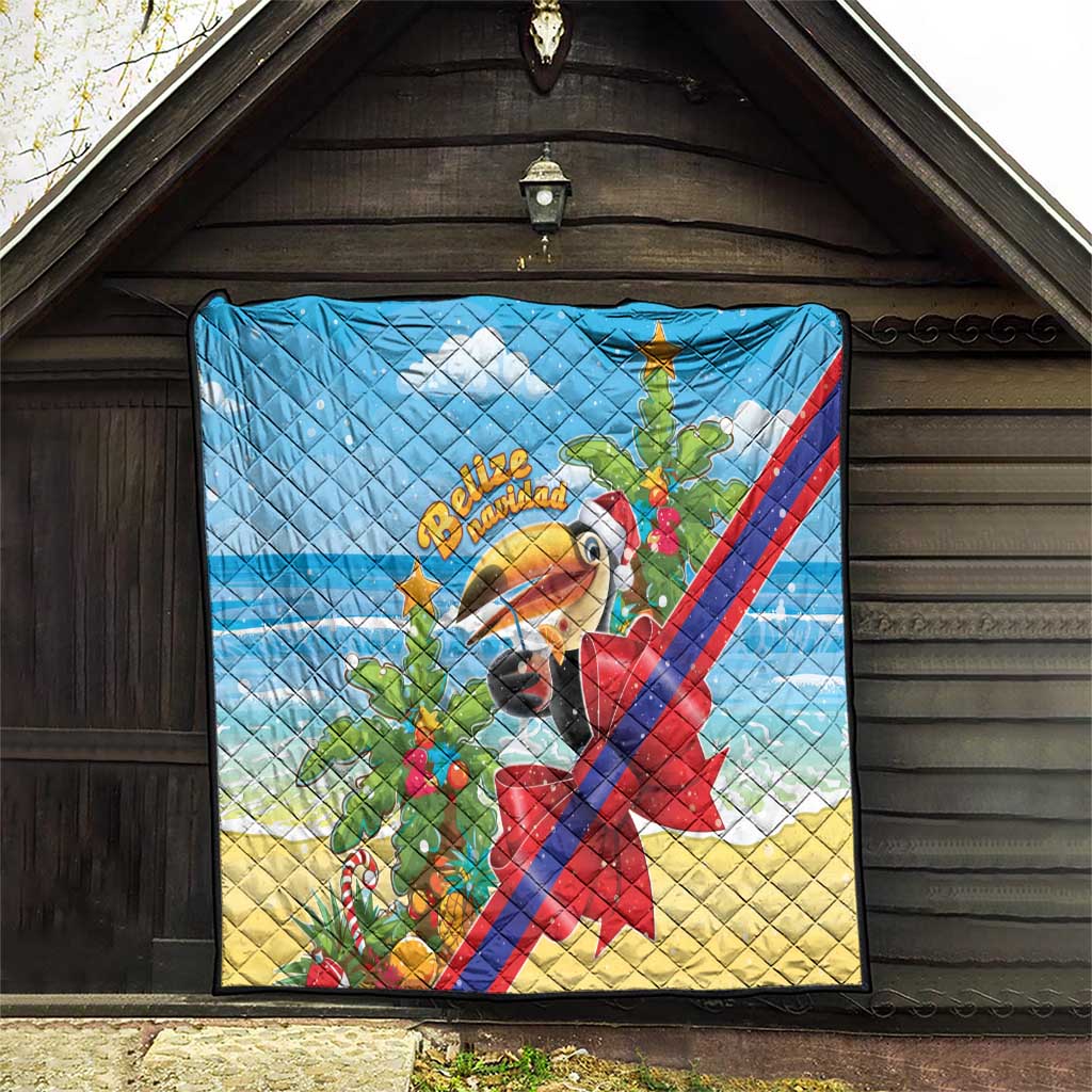 Belize Navidad Christmas Quilt Funny Santa Toucan - Wonder Print Shop