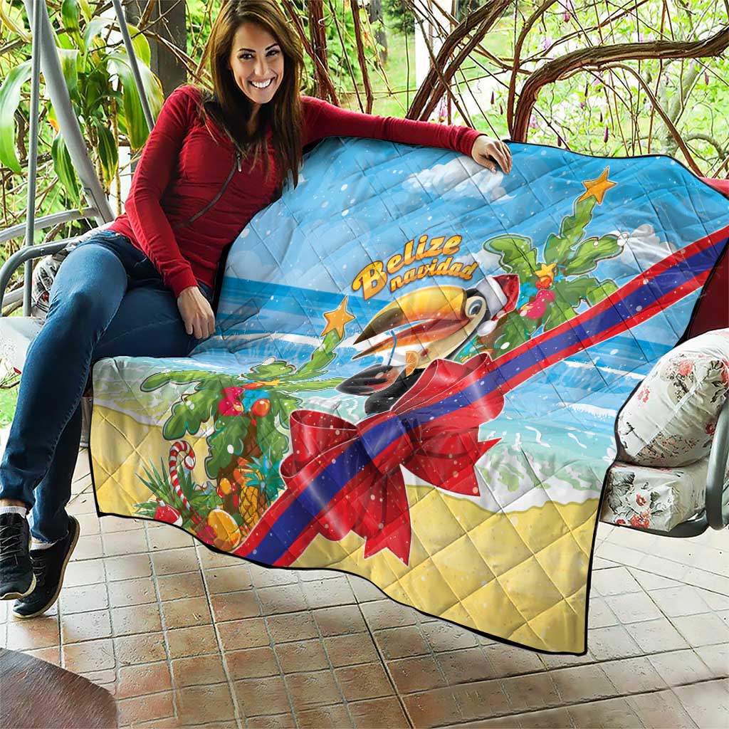 Belize Navidad Christmas Quilt Funny Santa Toucan - Wonder Print Shop