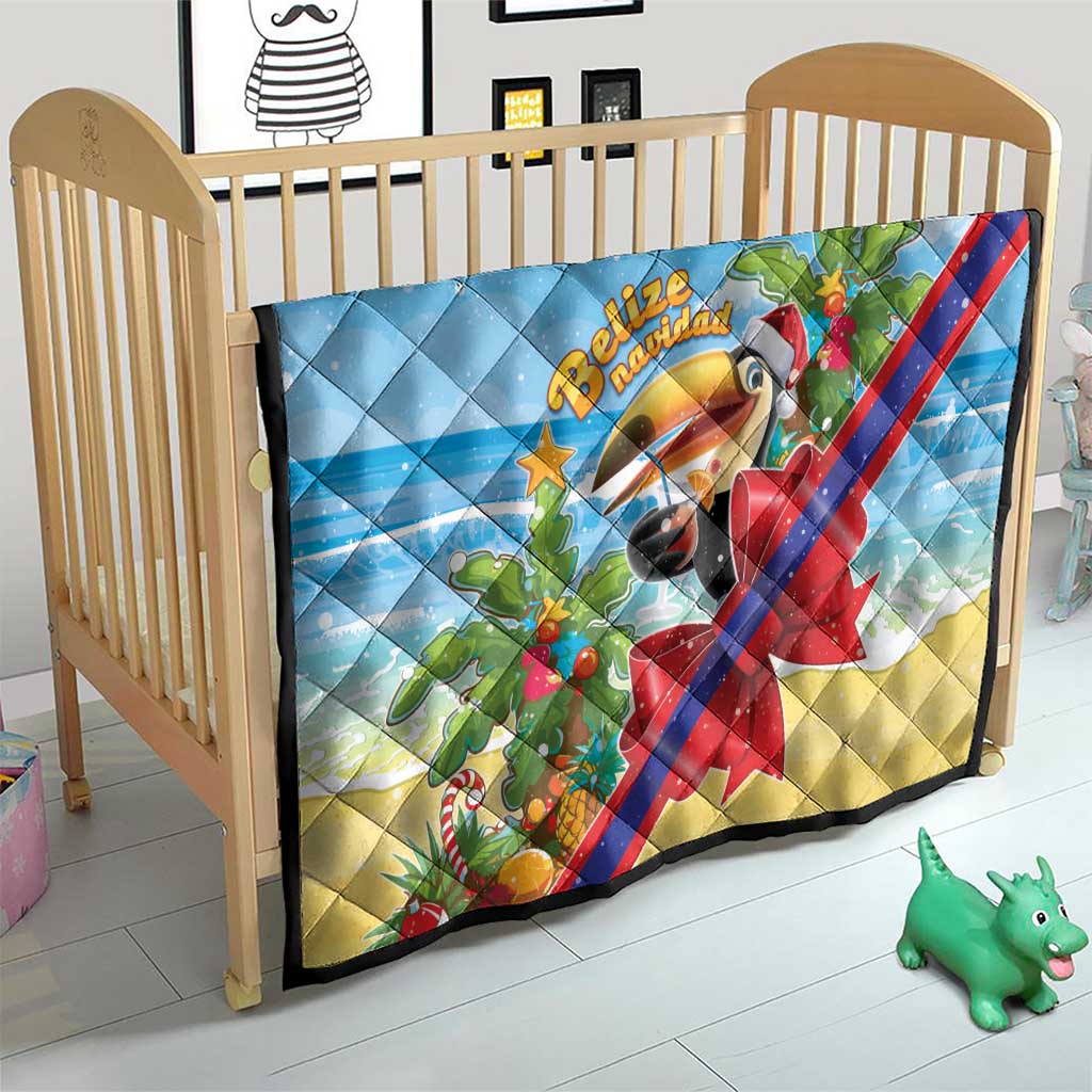 Belize Navidad Christmas Quilt Funny Santa Toucan - Wonder Print Shop