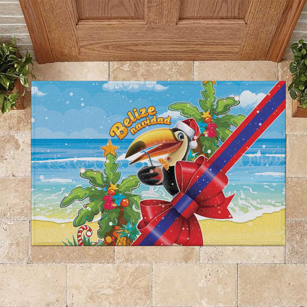 Belize Navidad Christmas Rubber Doormat Funny Santa Toucan - Wonder Print Shop
