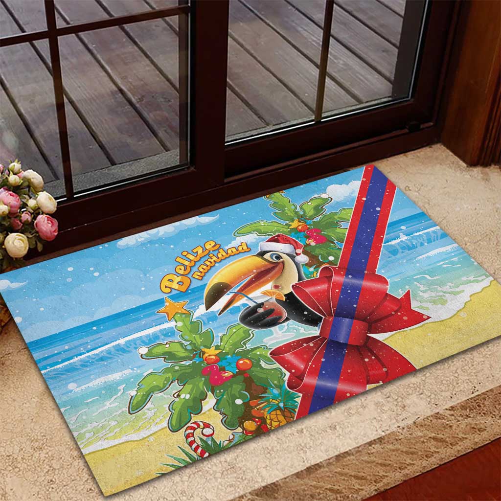 Belize Navidad Christmas Rubber Doormat Funny Santa Toucan - Wonder Print Shop