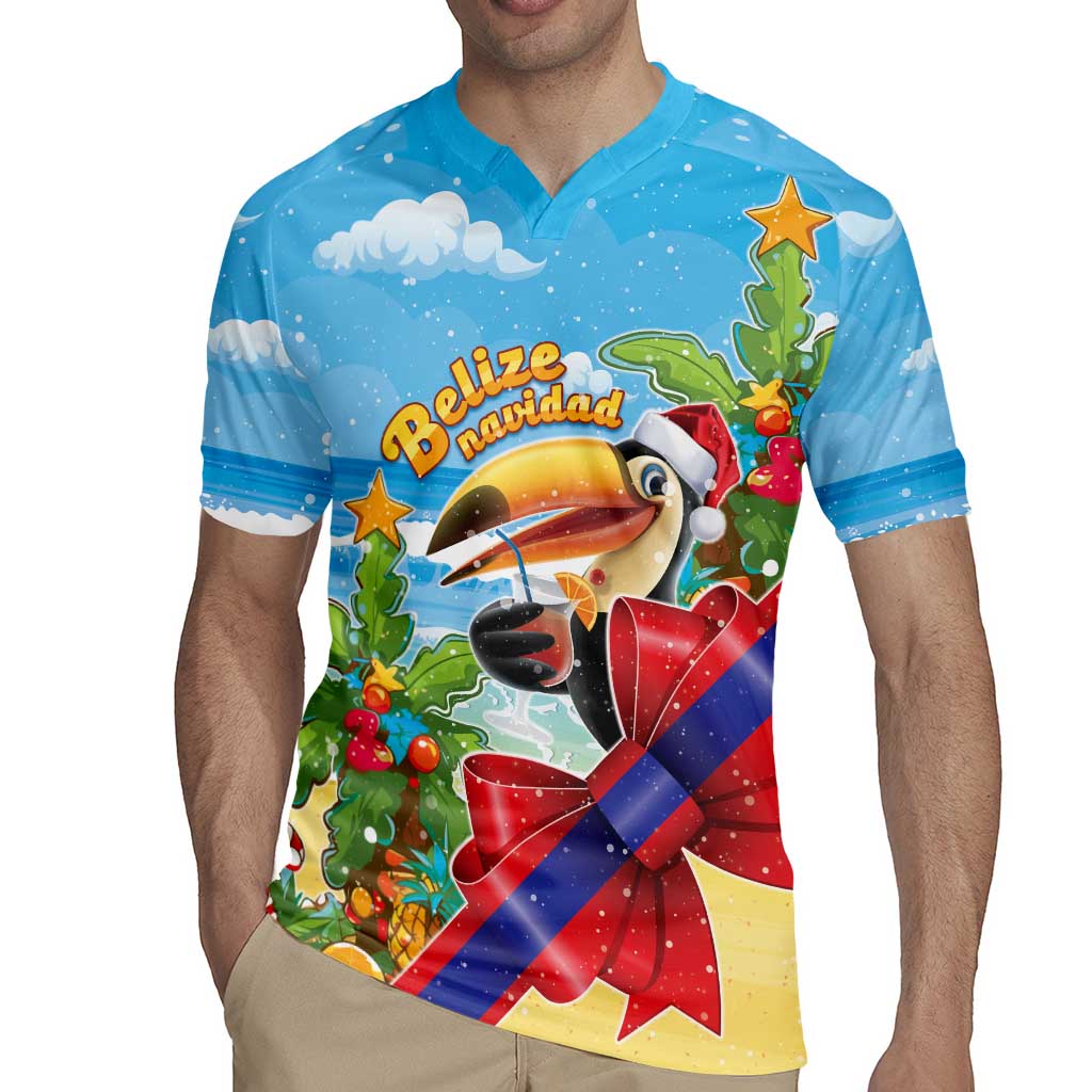 Belize Navidad Christmas Rugby Jersey Funny Santa Toucan - Wonder Print Shop