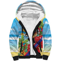 Belize Navidad Christmas Sherpa Hoodie Funny Santa Toucan - Wonder Print Shop