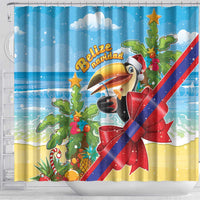 Belize Navidad Christmas Shower Curtain Funny Santa Toucan - Wonder Print Shop
