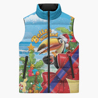 Belize Navidad Christmas Sleeveless Puffer Jacket Funny Santa Toucan - Wonder Print Shop