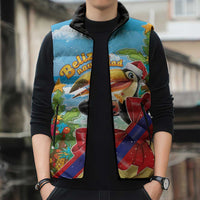 Belize Navidad Christmas Sleeveless Puffer Jacket Funny Santa Toucan - Wonder Print Shop
