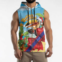 Belize Navidad Christmas Sleeveless Zip Hoodie Funny Santa Toucan - Wonder Print Shop