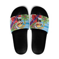 Belize Navidad Christmas Slide Sandals Funny Santa Toucan - Wonder Print Shop