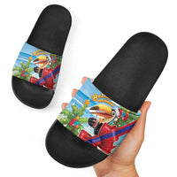 Belize Navidad Christmas Slide Sandals Funny Santa Toucan - Wonder Print Shop