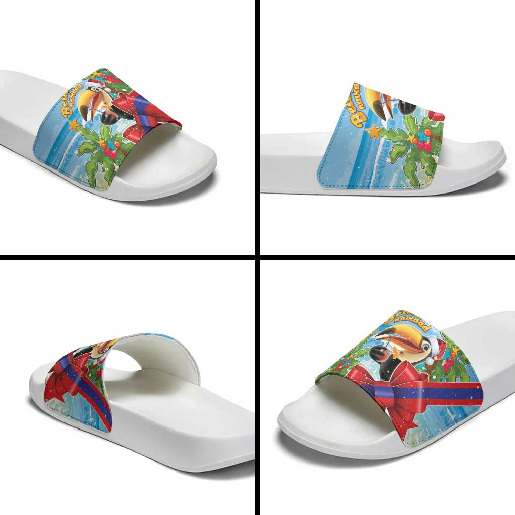 Belize Navidad Christmas Slide Sandals Funny Santa Toucan - Wonder Print Shop