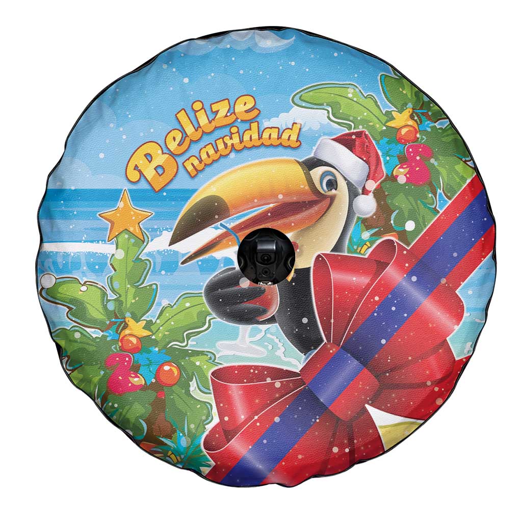 Belize Navidad Christmas Spare Tire Cover Funny Santa Toucan - Wonder Print Shop