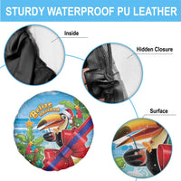 Belize Navidad Christmas Spare Tire Cover Funny Santa Toucan - Wonder Print Shop