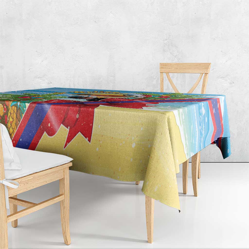 Belize Navidad Christmas Tablecloth Funny Santa Toucan - Wonder Print Shop