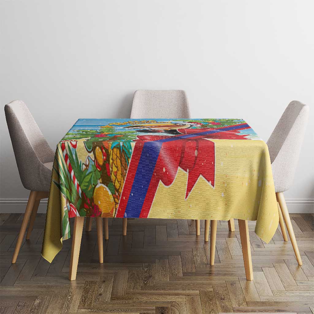Belize Navidad Christmas Tablecloth Funny Santa Toucan - Wonder Print Shop