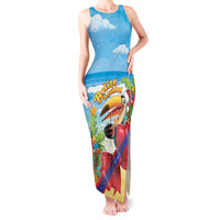 Belize Navidad Christmas Tank Maxi Dress Funny Santa Toucan - Wonder Print Shop