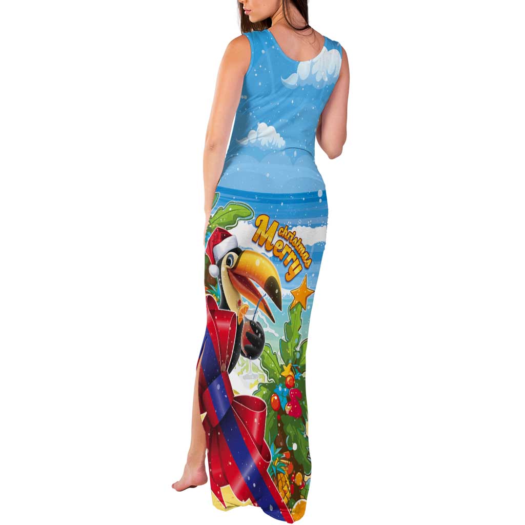 Belize Navidad Christmas Tank Maxi Dress Funny Santa Toucan - Wonder Print Shop
