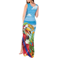 Belize Navidad Christmas Tank Maxi Dress Funny Santa Toucan - Wonder Print Shop
