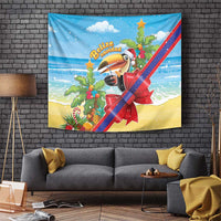 Belize Navidad Christmas Tapestry Funny Santa Toucan - Wonder Print Shop