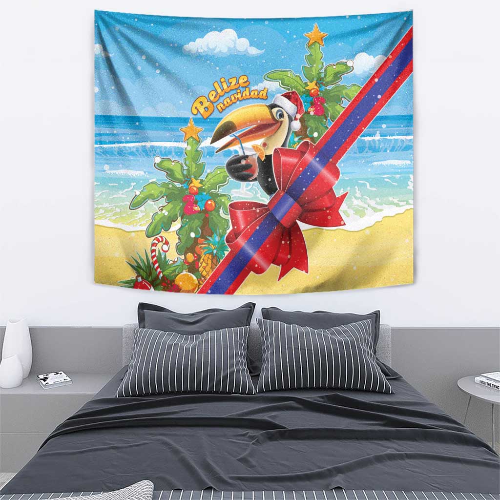 Belize Navidad Christmas Tapestry Funny Santa Toucan - Wonder Print Shop